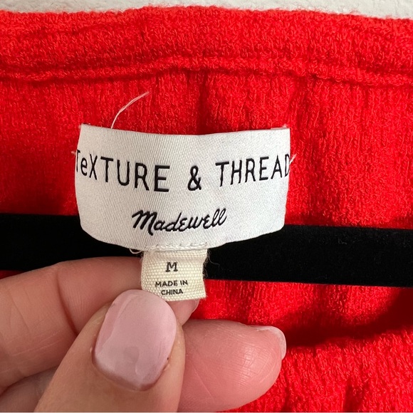 Women’s Madewell Texture & Thread Orange Short Sleeve Dress - Size Medium - Picture 4 of 6